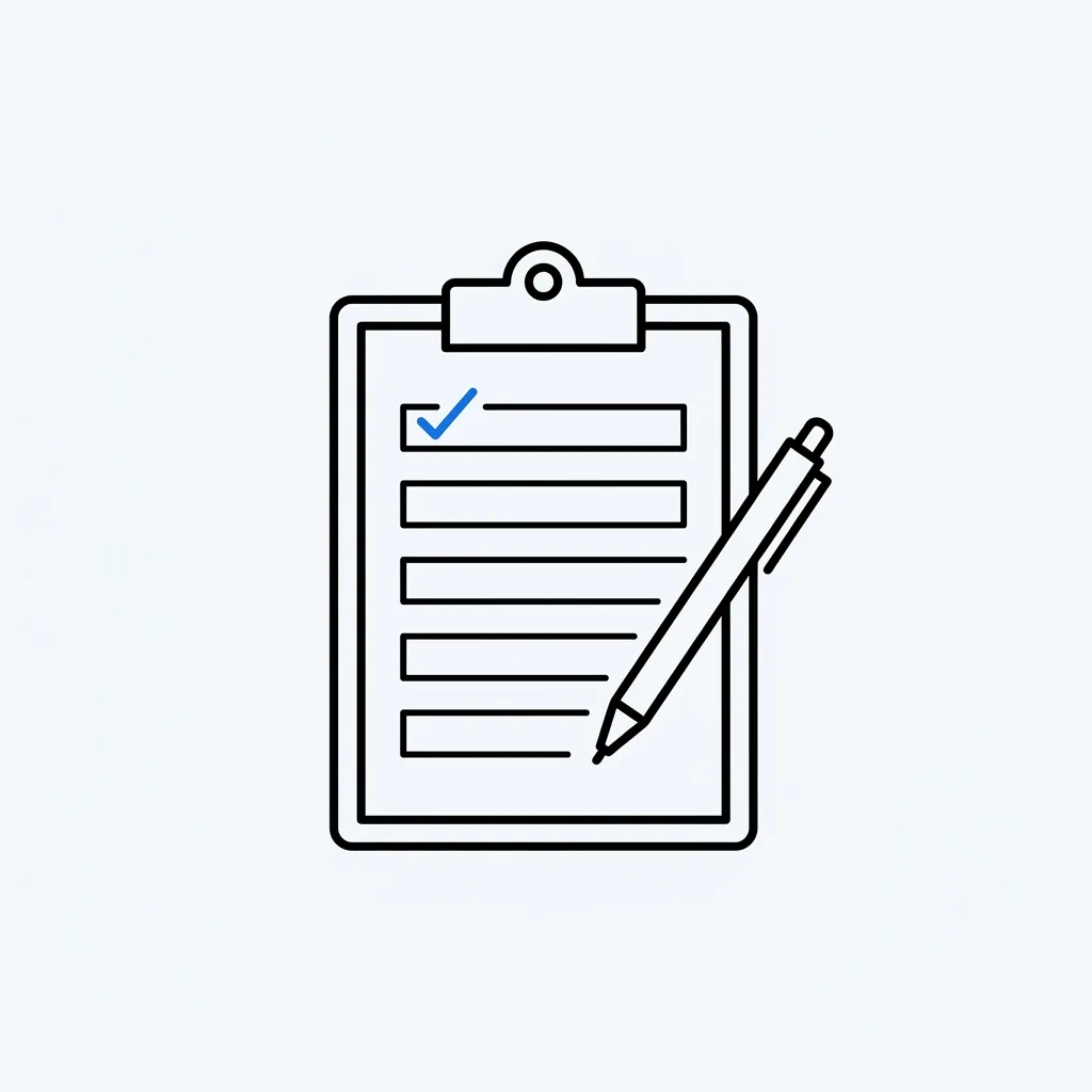 Application form with a pen, marking the start of the VoiceLab intake.
