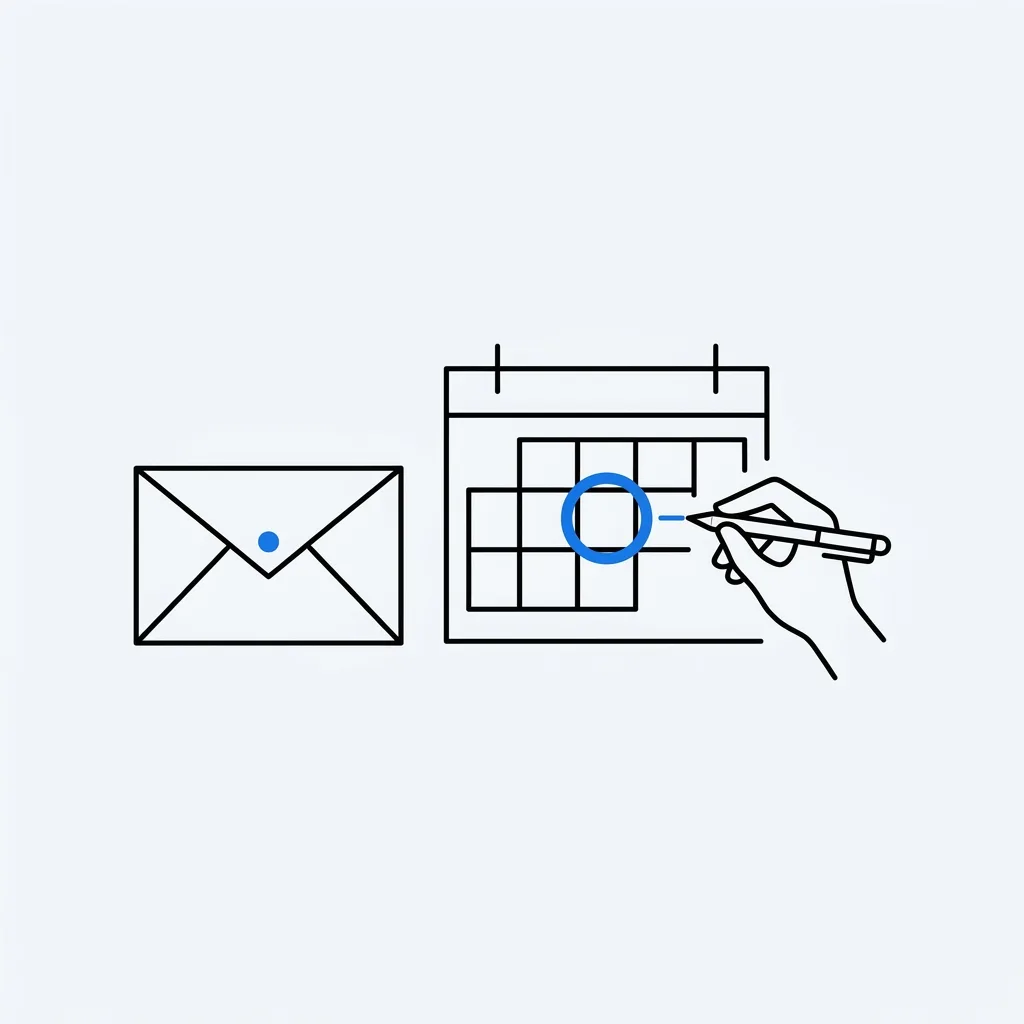 An envelope beside a calendar: a real person reads every application and replies to schedule a call.